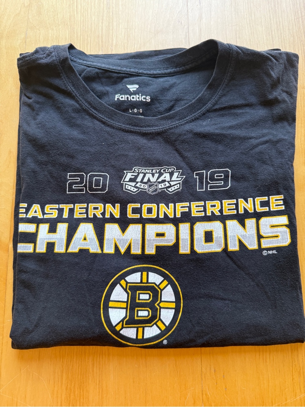 Boston Bruins 2019 Eastern Conference Champions Tee Roster Shirt Size L